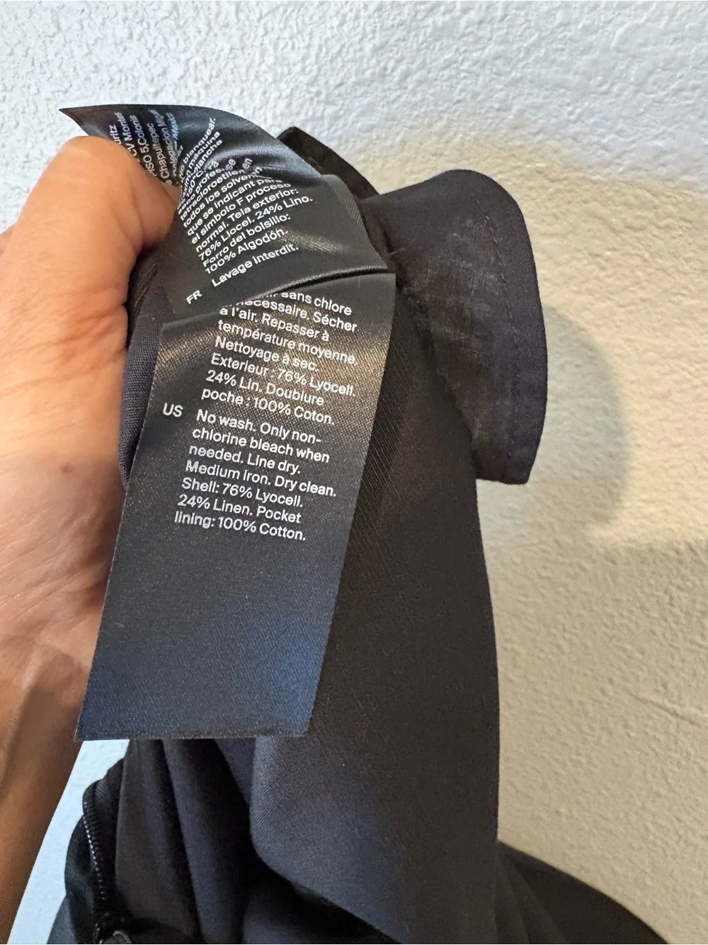 NEW COS Square Neck Linen Blend Black Minimalist Wide Leg Jumpsuit size 4